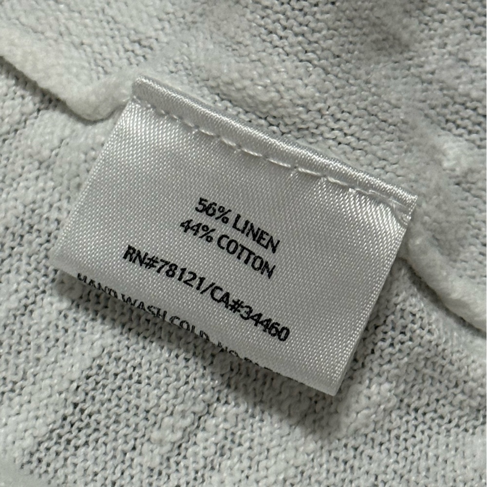 Eileen Fisher Neutral Open Front Cardigan Linen Cotton Minimalist Contemporary - Picture 5 of 7